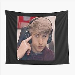 Purpled face reveal tapestry