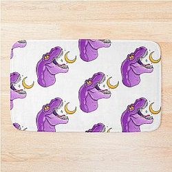 Purple dinosaur bath mat