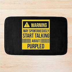 Warning: may spontaneously talk about purple Bath Mat