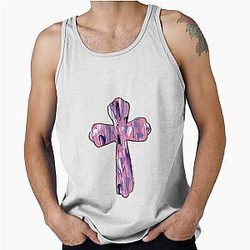 Pink Purple Cross Tank Top