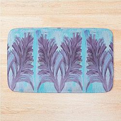 Painted Purple Leaves Bath Mat