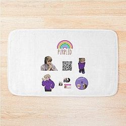 Purple sticker pack Bath Mat
