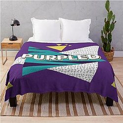 Purple - Retro Gamer Art Throw Blanket