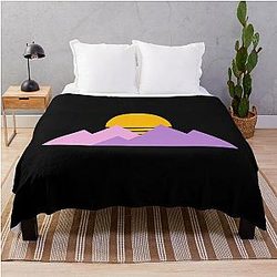 Purpled Pastel Mountain Throw Blanket