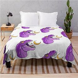 Purple dinosaur throw blanket
