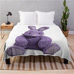 Purple Rabbit Throw Blanket
