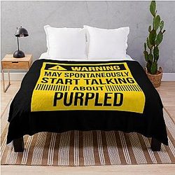 Warning May Talk About Purple Throw Blanket