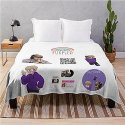 Purple Sticker Pack Throw Blanket