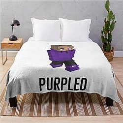Purple SMP Minecraft Throw Blanket