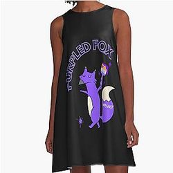 Purple Fox A-Line Dress