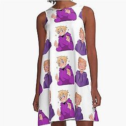 Purple A-Line Dress