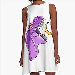 Purple dinosaur A-Line Dress
