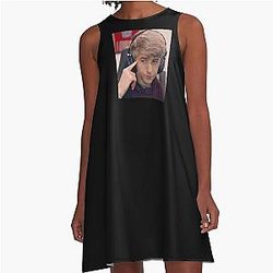 Purple face reveal A-Line Dress