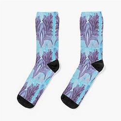 Painted Purple Leaves Socks
