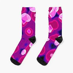 Purple soul groove - abstract landscape Socks