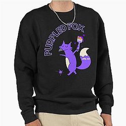 Purple Fox Pullover Sweatshirt