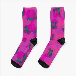 Organic purple flow abstract pattern Socks