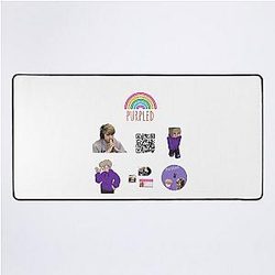 Purple sticker pack desk mat