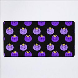 Purple Cat in a Crown Desk Mat