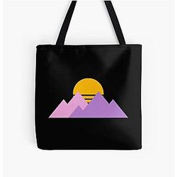 Purpled Merch Pastel Mountain All Over Print Tote Bag