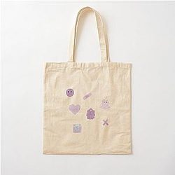 Purple cotton tote bag