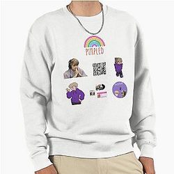 Purple Sticker Pack Pullover Sweatshirt
