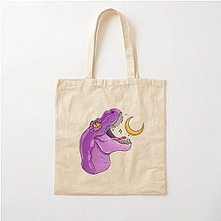 Purple Dinosaur Cotton Tote Bag