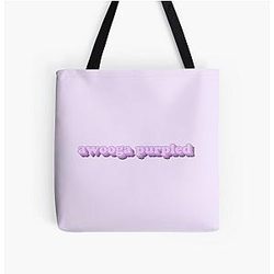 Purple Over Print Tote Bag