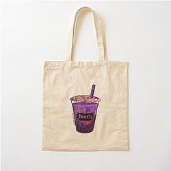 Purple Bubble Tea Large Cotton Tote Bag