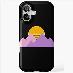 Purpled Pastel Mountain iPhone Tough Case