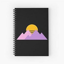 Purpled Pastel Mountain Spiral Notebook