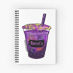 Purple Bubble Tea Large Spiral Notebook