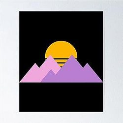 Purpled Pastel Mountain Poster