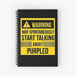 Warning May Spontaneously Talk About Purple Spiral Notebook