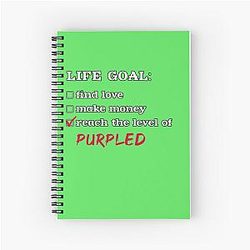 Life Goal Purple Spiral Notebook