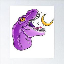 Purple Dinosaur Poster