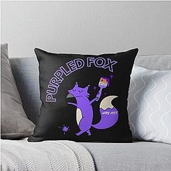 Purple Fox Throw Pillow