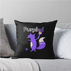 Cool Purple Fox Throw Pillow