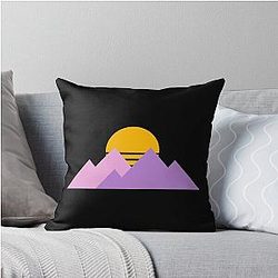 Purpled Merch Pastel Mountain Throw Pillow