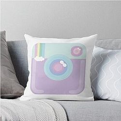 Purple stickers Throw Pillow