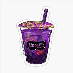 Purple Bubble Tea Large Sticker