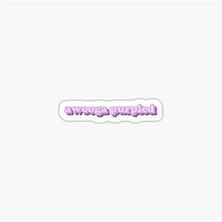 A purple sticker