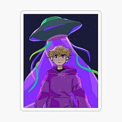 Purple UFO Sticker