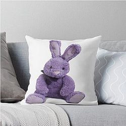 Purple Rabbit Throw Pillow
