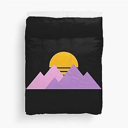 Purpled Pastel Mountain Duvet Cover