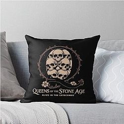 Queens of the Stone Age - Alive in the Catacombs Throw Pillow