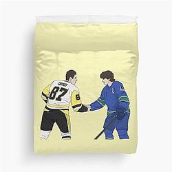 Quinn Hughes Sidney Crosby Duvet Cover