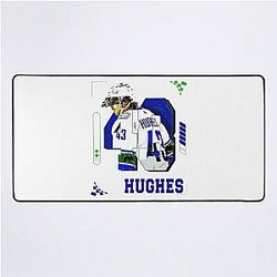 Quinn Hughes Hockey Player Design Desk Mat