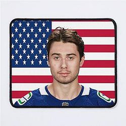 NHL Flag USA Quinn Hughes Vancouver Canucks Mouse Pad
