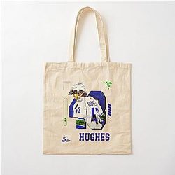 Quinn Hughes Hockey Player Design Cotton Tote Bag
